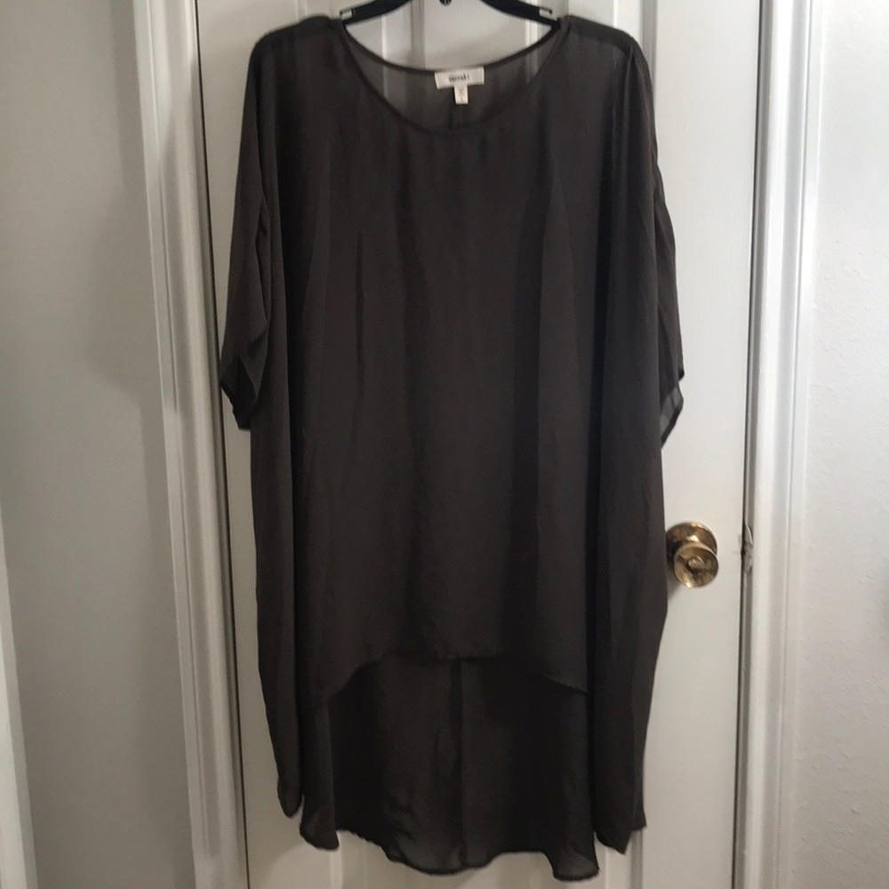 Boho artsy green top size L